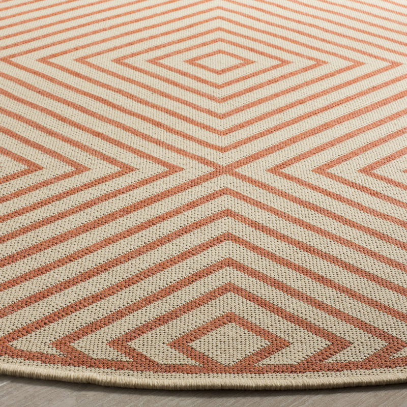 Tapis d'intérieur / extérieur Kelli Linden, Rond 6 pi 7 po