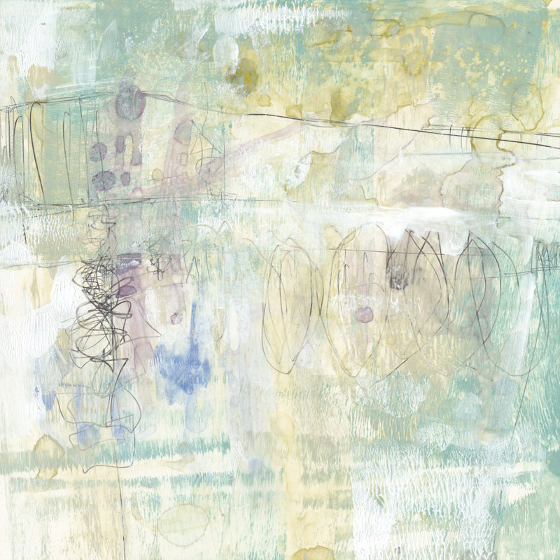 «Washed Pastel I» par Jennifer Goldberger - peinture sur toile tendue, H 12 po x l 12 po x P 1,25 po