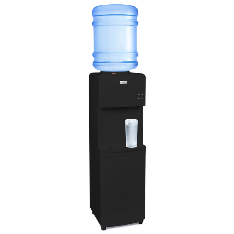 Black Freestanding Top Loading Hot and Cold Water Dispenser