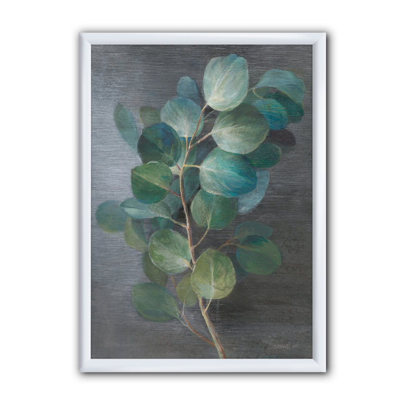 «Fresh Leaves I», reproduction d'art sur toile, Cadre blanc, H 20 po x l 12 po x P 1po