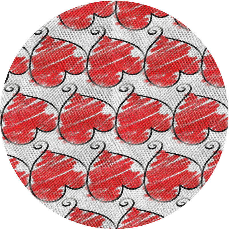 Rouge Tapis décoratif nieuwstadt, Rond 5 pi