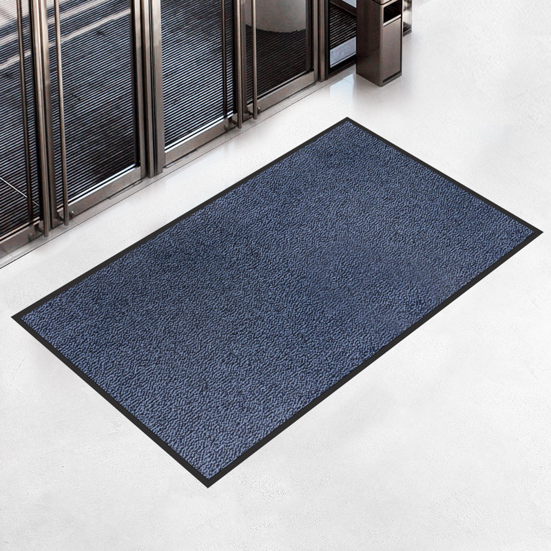 Javione Non-Slip No Pattern Doormat, Beige/Black, 90cm W x 600cm L