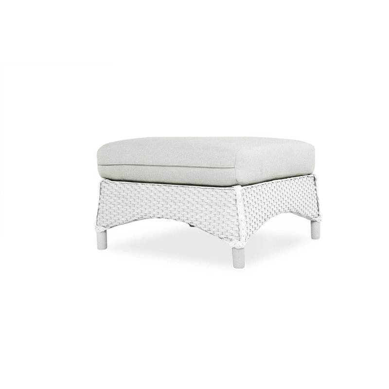 Mandalay Outdoor Ottoman, Decorline Navy, White