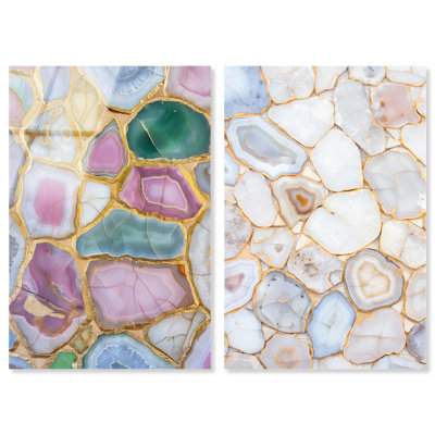 Impression sur toile Golden Luxe Minimalist Geode par Art Remedy