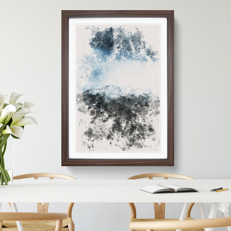 Snow Topped Mountain - Picture Frame Graphic Art Print, Walnut Framed, 63cm H x 45cm W x 2cm D