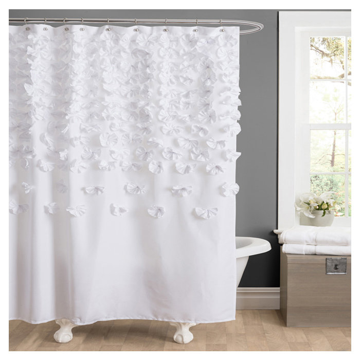 Lucia Single Shower Curtain in White