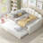 Upholstered Full Size Daybed With Shall Shaped , White - Soft Headboard, Construction, Versatile Bedroom Furniture In Trundle And Thickly Padded Sponge Comfortable Experience, Multipurpose Living-396450046