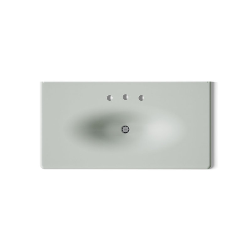 Iron Impressions 44" Single Bathroom Vanity Top, Sea Salt, 8" Centers
