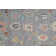 Tapis en laine Karina gris / bleu / rouille / jaune