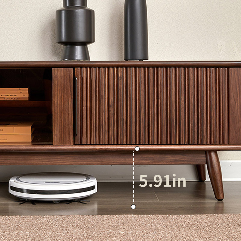 Meuble télé en bois massif rétro, 70.87"
