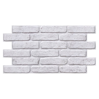 12 Pcs 3D Faux Brick Wall Panels – 22.8" x 11.8" Peel and Stick PVC Wall Tiles, Ultra-Light & Thin Textured Brick Panels, Covers 22.48 Sq.Ft for Kitchen, Living Room, Bedroom & TV Wall Décor - White