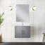 24 po L x P 22 po. Meuble-lavabo gris foncé - 18 grands espaces de rangement en miroir