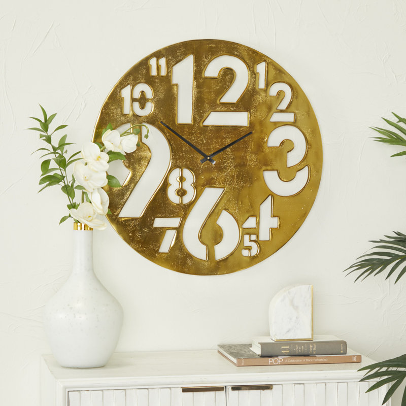 Très grande horloge murale 23 po Aleli, Or