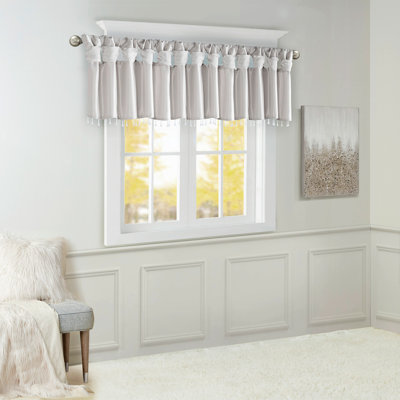 Lightweight Faux Silk Valance With Beads 50X26"