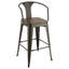 Ensemble de tabourets de bar en orme foncé et noir mat, durable et élégant pour les espaces de style industriel