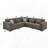 Linen Modular Sectional Sofa with Toss Pillows
