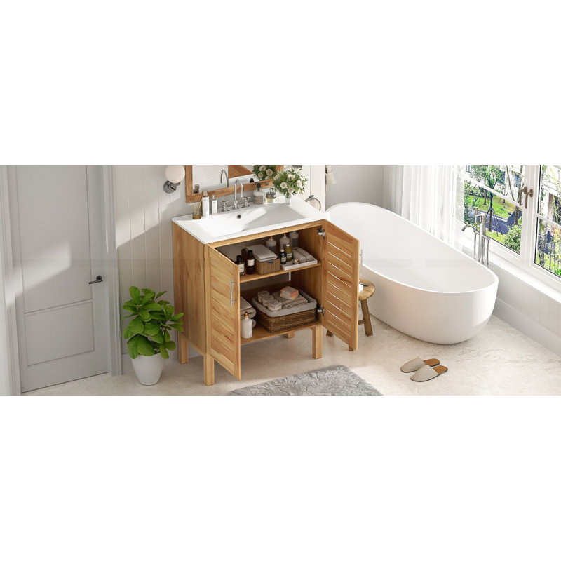 Meuble-lavabo antique 30 po avec lavabo en céramique