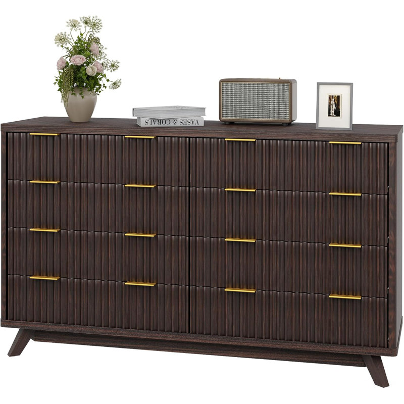 137.2 cm W Chest of 8 Drawers, Brown