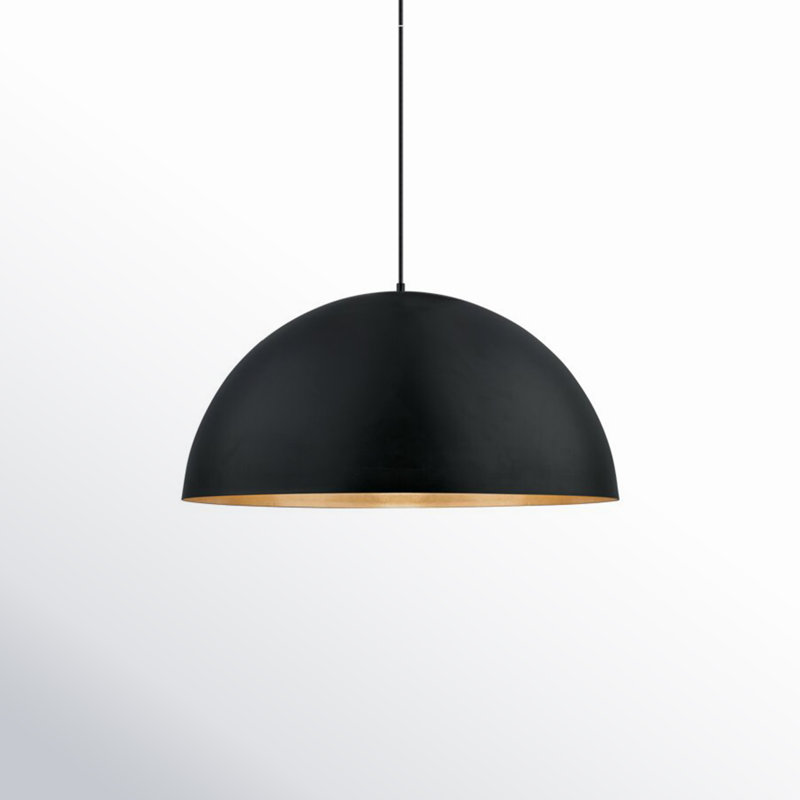 Arles 1 - Light LED Single Pendant, Black/Gold, 15.75" H x 6.08" W x 6.08" D