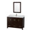 Meuble-lavabo simple autoportant 48 po avec plateau en marbre Sheffield et miroir 24 po Sheffield