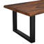 Table basse rectangulaire moderne en bois massif avec base en acier