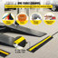 Rampe de protection pour câbles L 40 po x l 6 po x H 1,2 po avec 1 canal, caoutchouc, paquet de 4 rampes de recouvrement de câbles, noir / jaune, capacité de charge de 22046 lb, surface antidérapante