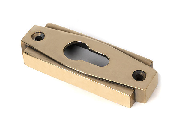 Art Deco Euro Escutcheon, Polished Chrome