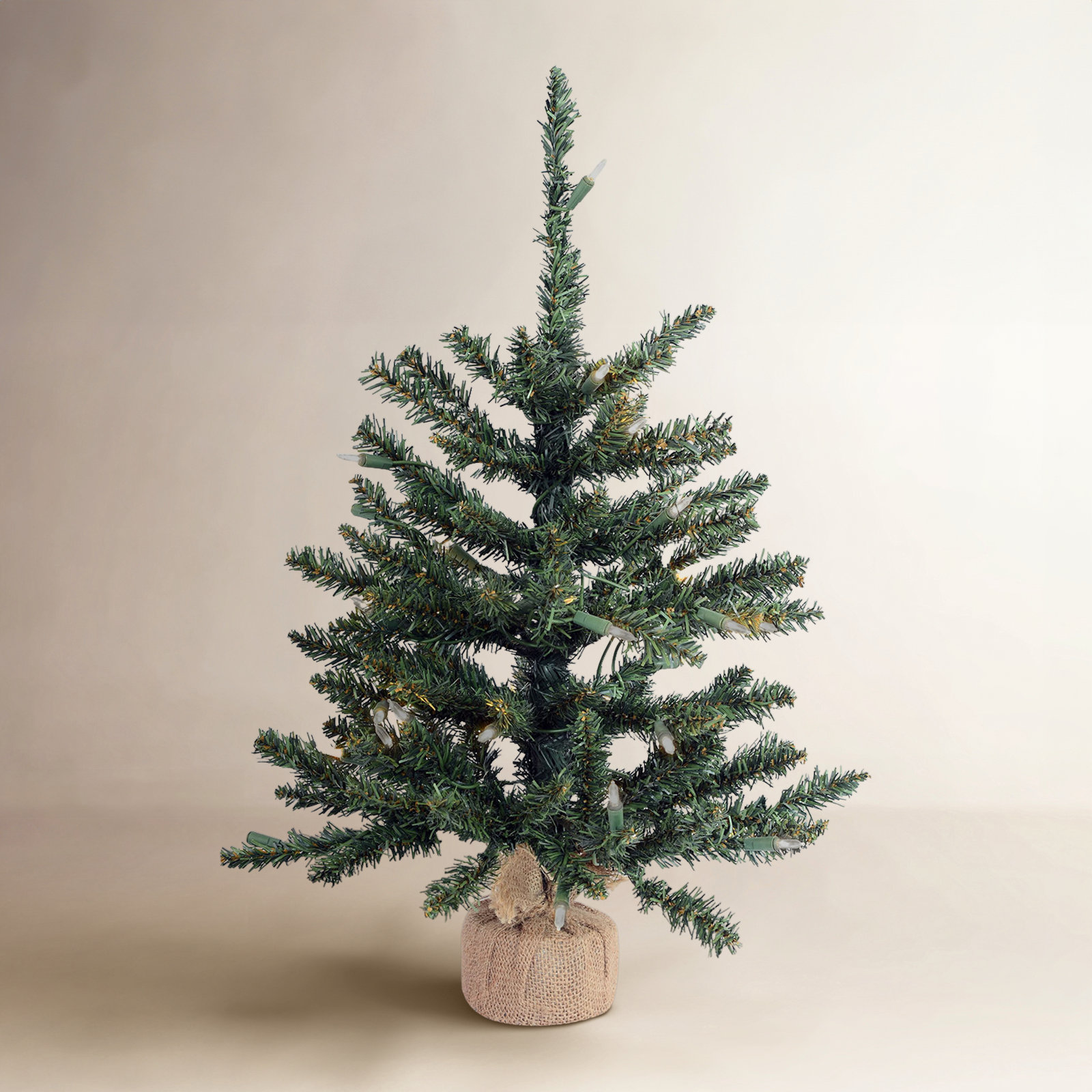 Anoka Pine 2' Lighted Artificial Pine Christmas Tree