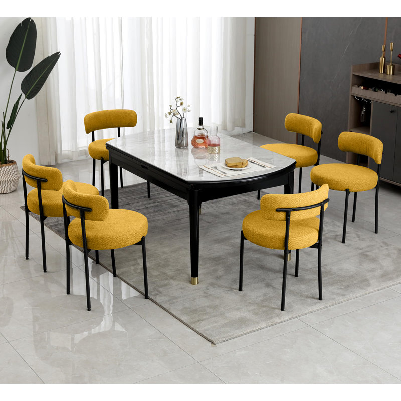 Aulene Upholstered Modern Dining Chair, Beige , Set Of 2
