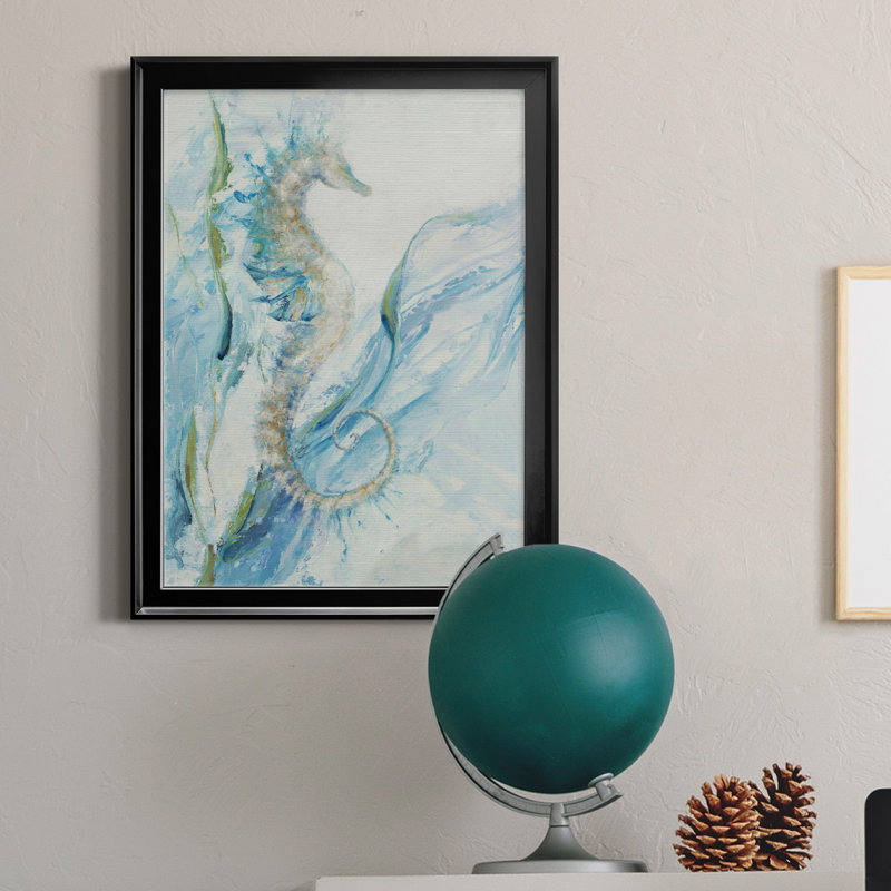 " New Seahorse ", Black Framed Canvas, 24" H x 18" W x 1" D