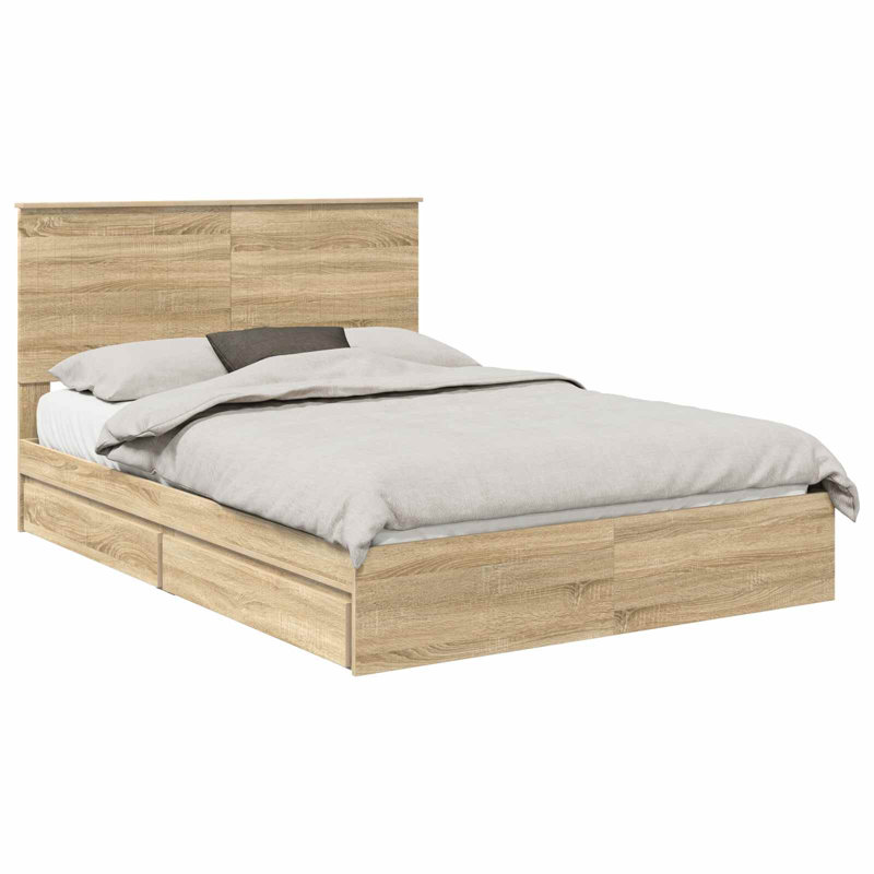 Bed, Sonoma Oak, European Double (140 x 200 cm)