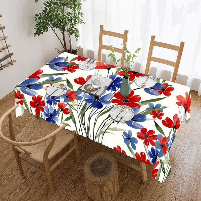 Nappe rectangulaire rouge à bordure festonnée 60 x 120