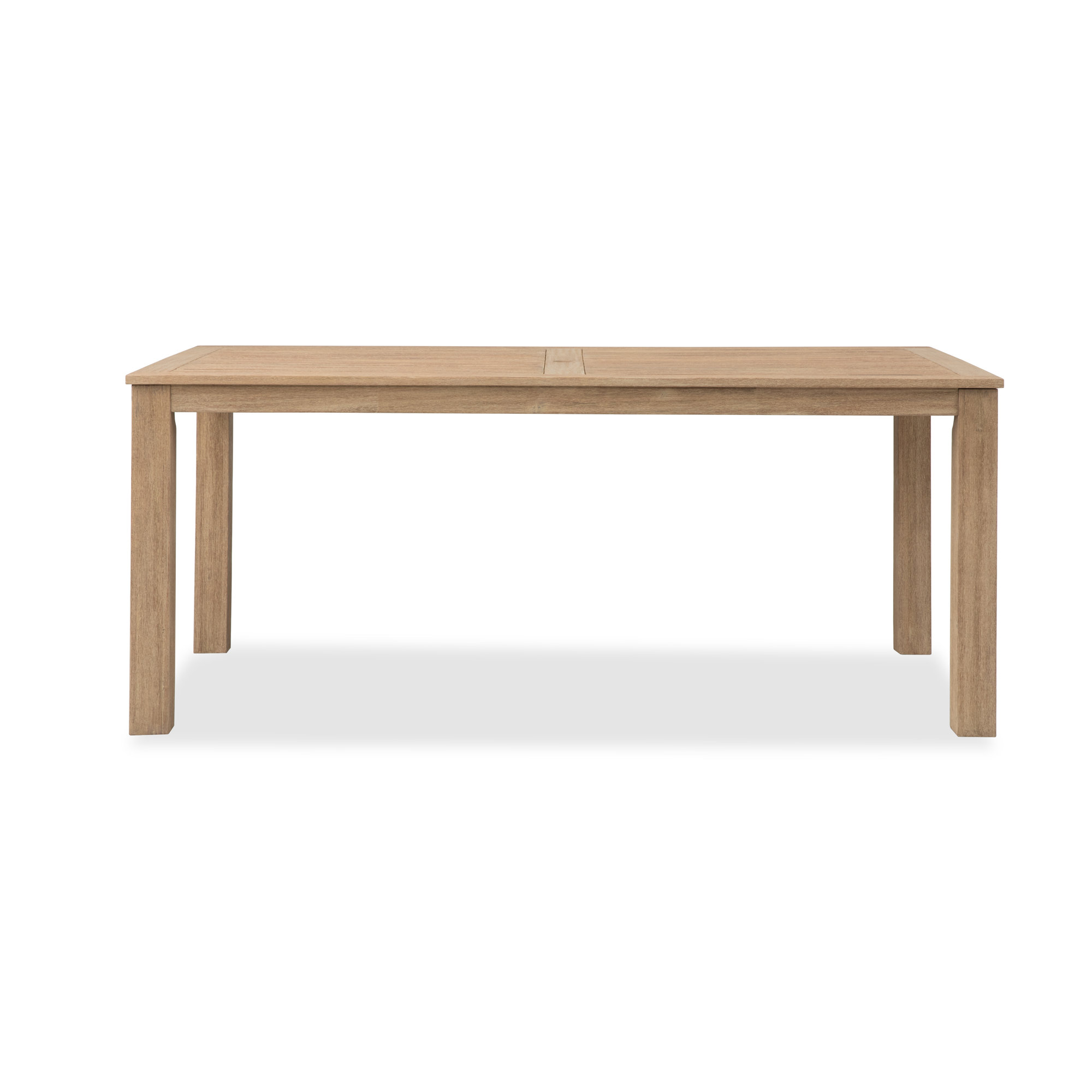 Morell Solid Eucalyptus Wood Outdoor Dining Table, Tan