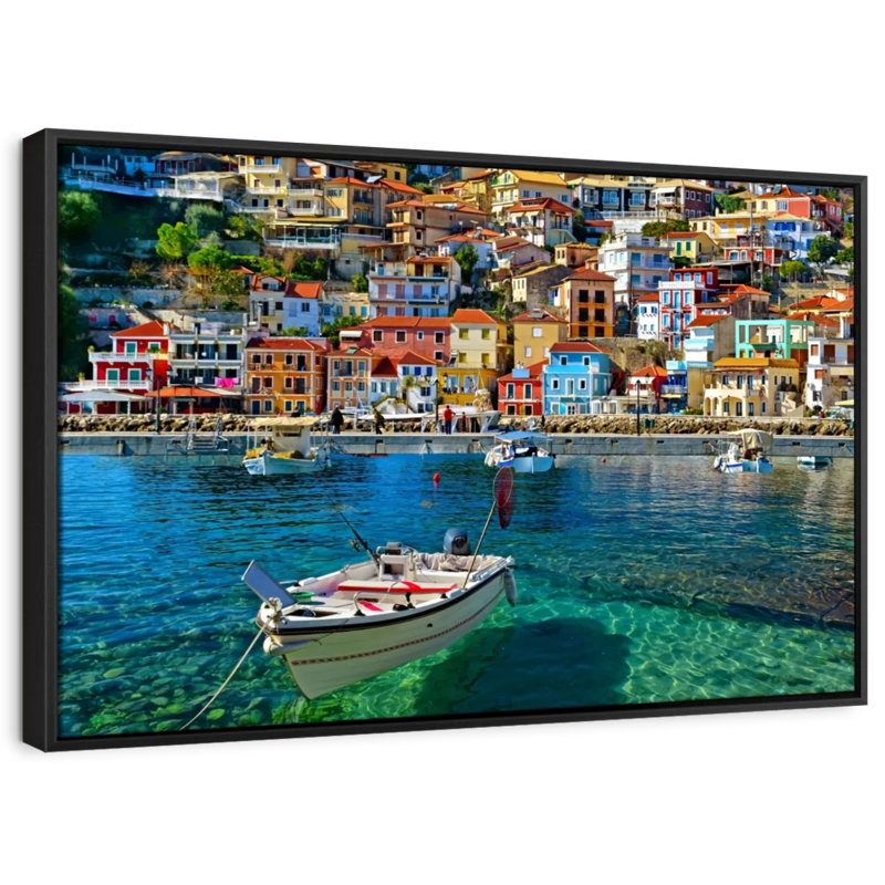 Plage "Impression sur toile Meniera Beach Town", H 13 po x l 19 po