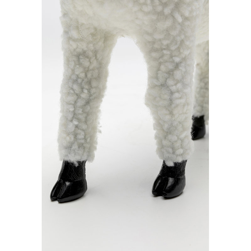 White Happy Sheep Wool Figurine