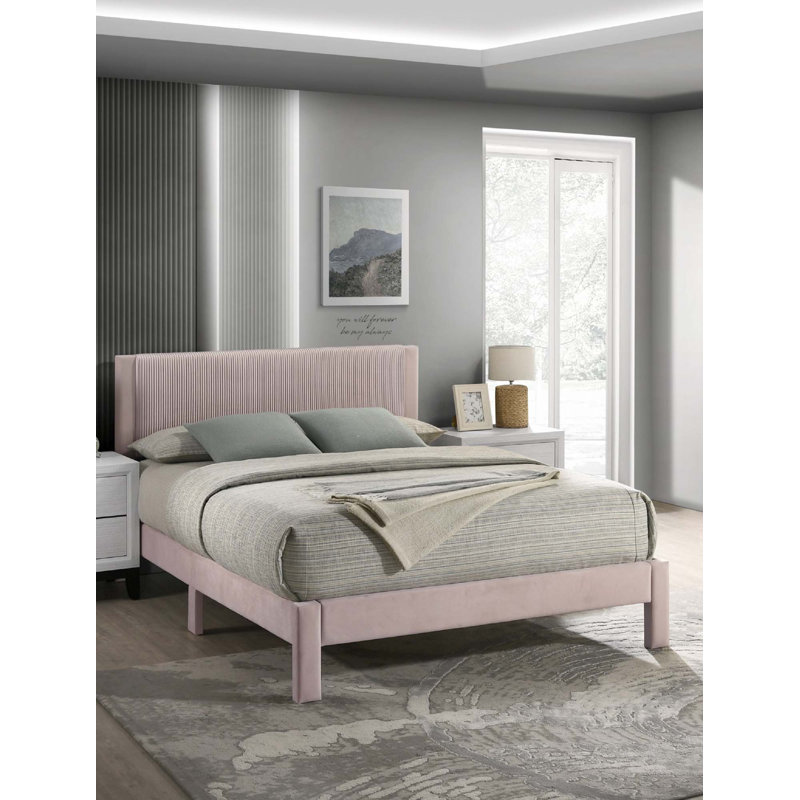 Lit plateforme 1Pc (seulement lit), Rose, Grand