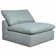Sunset Trading Cloud Puff 7 Piece 176" Wide Slipcovered Modular Sectional Sofa With Ottomans | Stain Resistant Performance Fabric | Ocean Blue