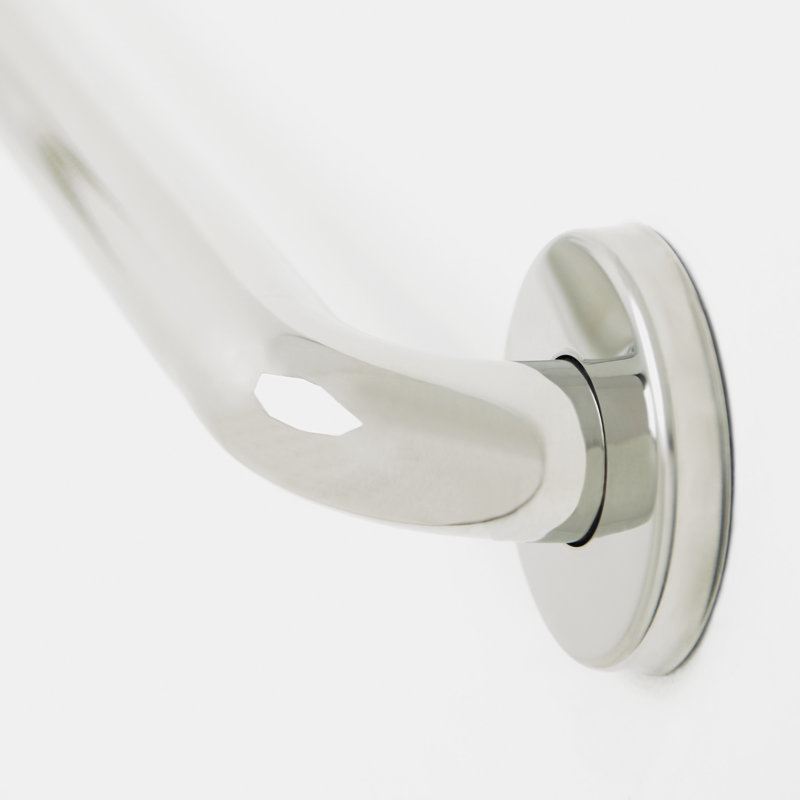 Straight Bathroom Safety Grab Bar, 16" W, Polished
