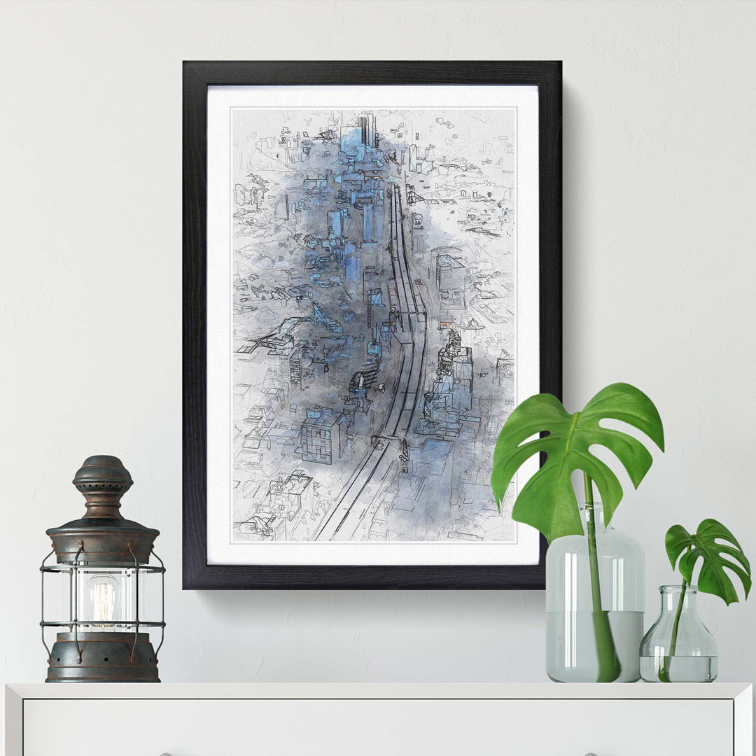 Road Through Tokyo in Japan in Abstract - Picture Frame Graphic Art Print