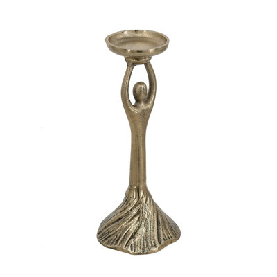 Porte-pilier en aluminium doré D4,5 x 11,5 po