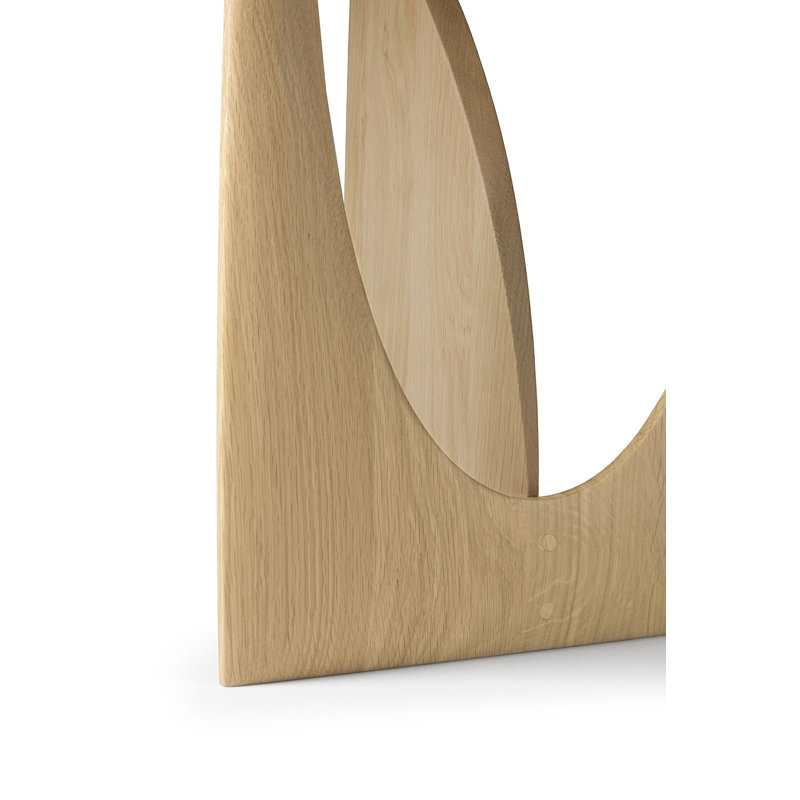 Geometric Solid Wood End Table, Natural Oak