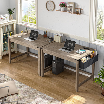 Simple Z Computer Desk with Built-In Electrical Outlet
