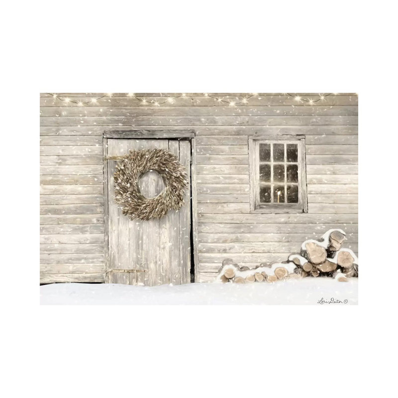 Old Farm Christmas by Lori Deiter - Wrapped Canvas Painting, 20.32 cm H x 30.48 cm W