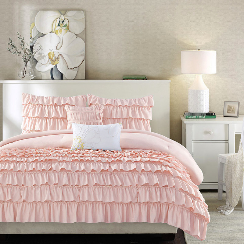 Édredon simple / simple Blush Ruffle, Édredon simple/simple TG + 1 Taie décorative