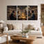 Group of People Reading in Library Set Of 3 Canvas Wall Art-133396502