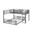 Lit superposé en L en forme de L, cadre de lit superposé en métal peu encombrant pour la chambre à coucher, aucun sommier requis
