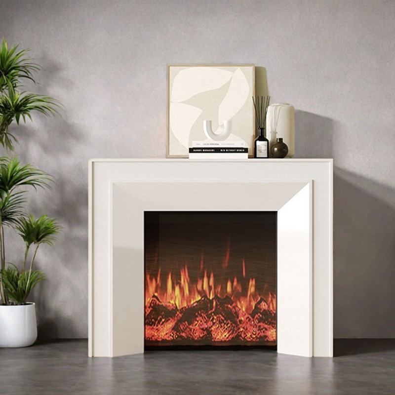 Elegant fireplace with eco-friendly wood frame, 39.37" H x 47.24" W x 12.59" D
