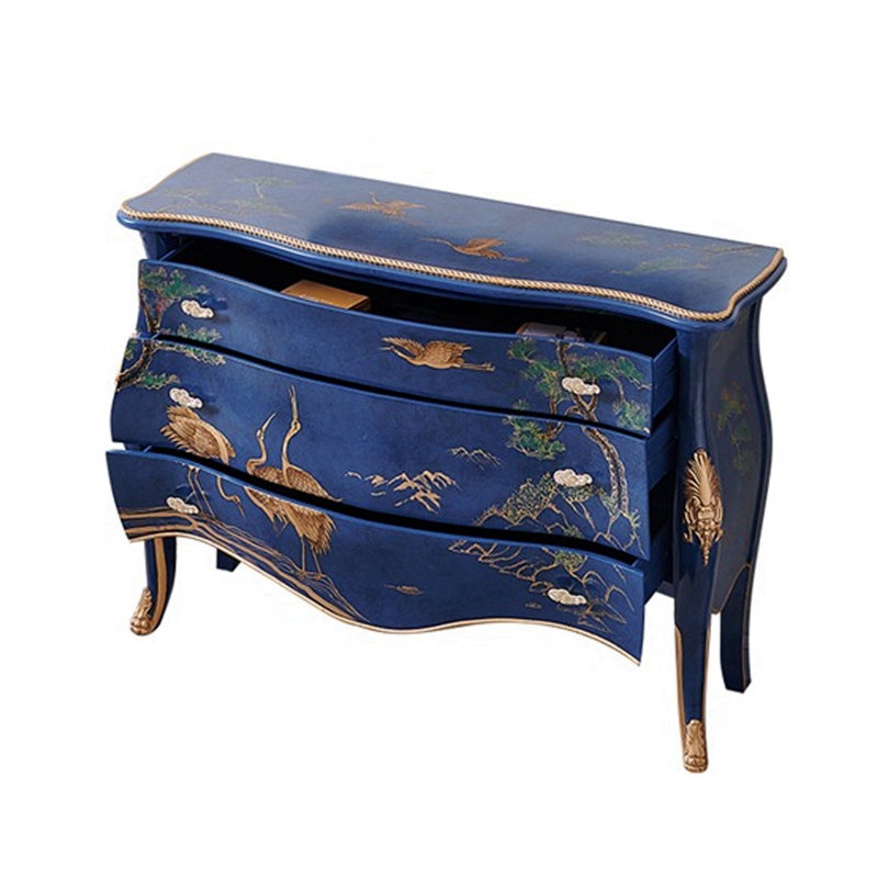 Commode d'appoint 3 tiroirs peinte à la main