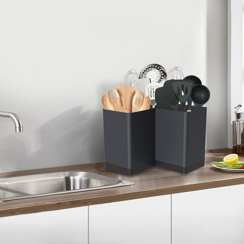 Iron Utensil Crock, Black