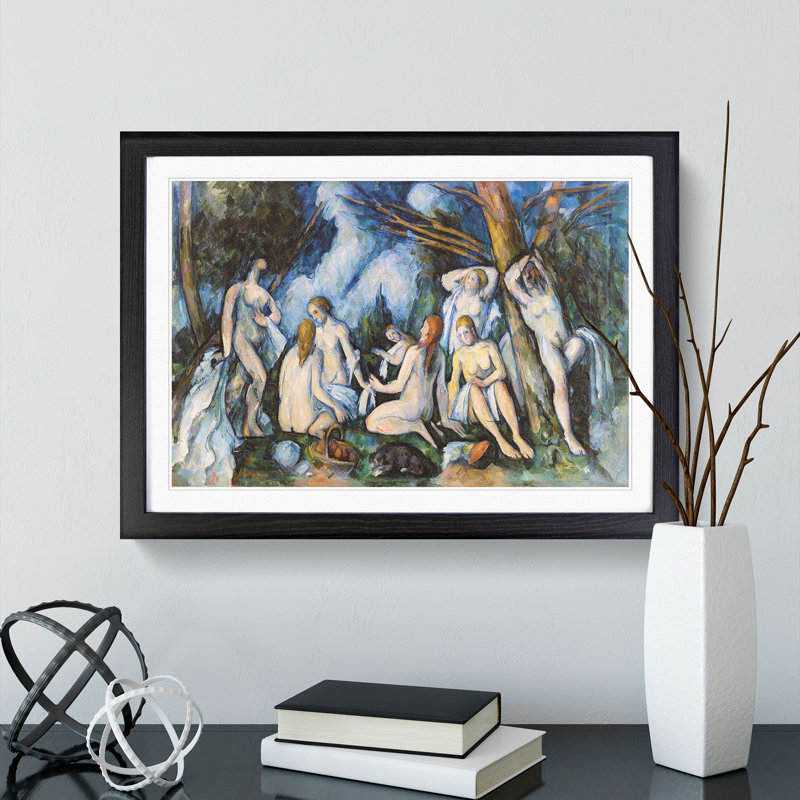 Bathers Vol.7 by Paul Cezanne - Picture Frame Painting, Black Framed, 27cm H x 36cm W x 2cm D